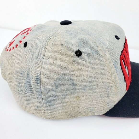 Chicago MU:KA Embroidered Distressed Acid Wash Snapback Cap Hat MUKA EUC - Picture 4 of 12